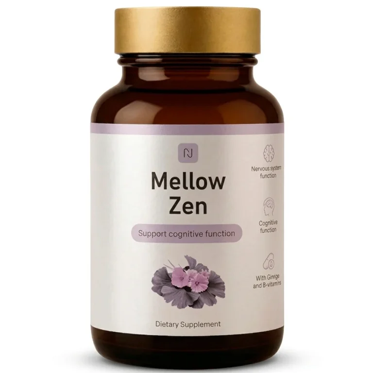 Mellow Zen Kapseln Verpackung mit Tagesdosis für Gehör und Nerven