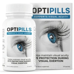 OptiPills Kapseln Flasche mit Startkurs für beanspruchte Augen